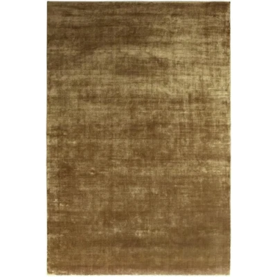 Traditional Hand loomed Carpet Gold Viscose Area Rug, Hand Knotted Art Silk Rug - Image 1 of 4
