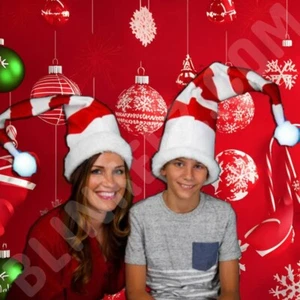Cappello SANTA Pieghevole NATALE ROSSO E BIANCO con Sfera LED Accendi - Foto 1 di 10