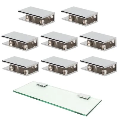 2 Pack Wall-Mounted Glass Shelf Brackets Chrome for 3/8 Inch Glass - Image 1 of 4