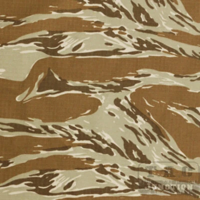59"W Desert Tiger Stripe Camo Water Repellent Resistant Ripstop Fabric - Image 1 of 4