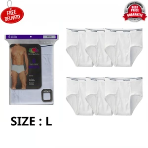 Fruit of the Loom Men's White Briefs Underwear, 6 Pack, Size L NEW!!!! - Picture 1 of 11