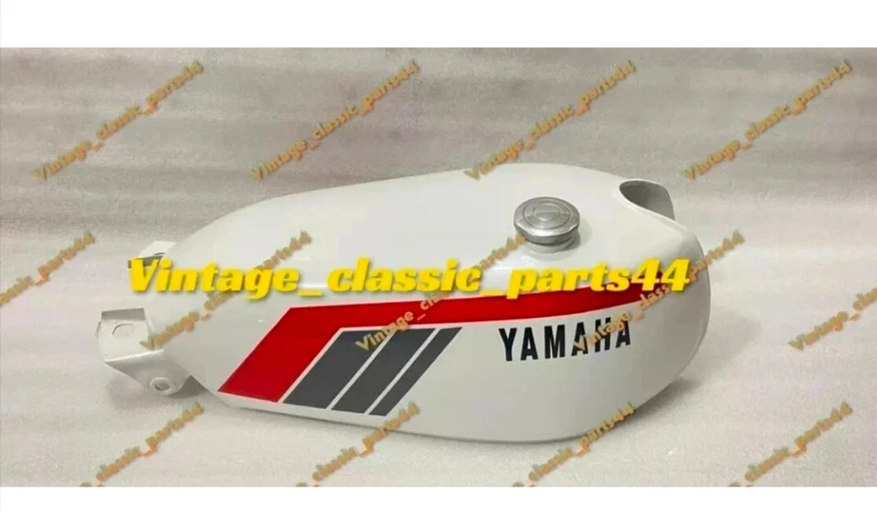 Ajuste para Yamaha 250 DT DT250 Enduro aço tanque de gasolina branco 1977-1979 - Imagem 1 de 4