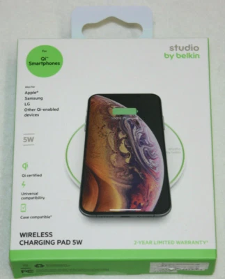 NIB* Belkin Studio 5W UNIVERSAL WIRELESS CHARGING PAD Qi-Certified NEW - Image 1 of 3