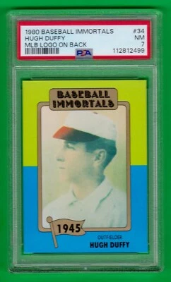1980 Baseball Immortals Hugh DUFFY  MLB Logo #34 PSA 7  TOP Pop 1 of 1 - Image 1 of 2