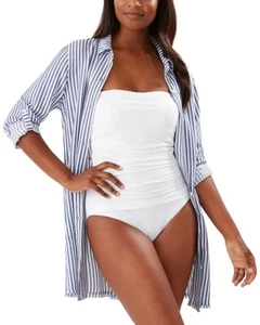 Tommy Bahama Chambray Stripe Blue Long Sleeve Cover-Up Shirt at Nordstrom Small - Picture 1 of 4