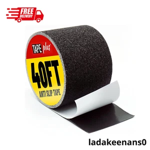 Anti Slip Tape For Stairs (Black 4" x 40 Feet Wide Tread) Waterproof Grip Tape - Picture 1 of 6