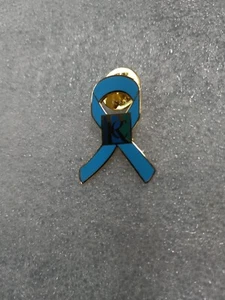 Blue Ribbon Lapel Pin with R C letters - Picture 1 of 2