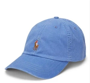 New Polo Ralph Lauren Men’s Blue Polo Player Dad Hat Leather Strapback Cap - Picture 1 of 5