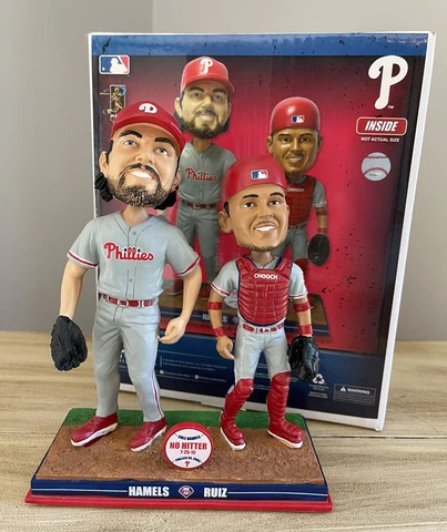 Philadelphia Phillies COLE HAMELS & CARLOS RUIZ “No Hitter” Bobblehead #/129 NIB Cover