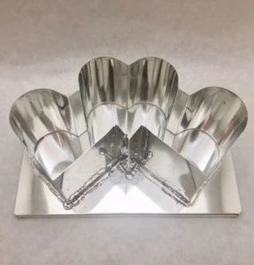 Triple Heart Pillar Candle Mold 5in x 8.5in x 3.5in Metal Mold - Picture 1 of 2