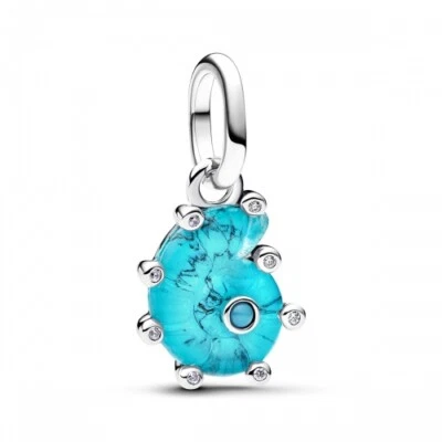 PANDORA Blaue Murano-Glas Meeresschnecke Charm-Anhänger Silber 793900C01 - Bild 1 von 4