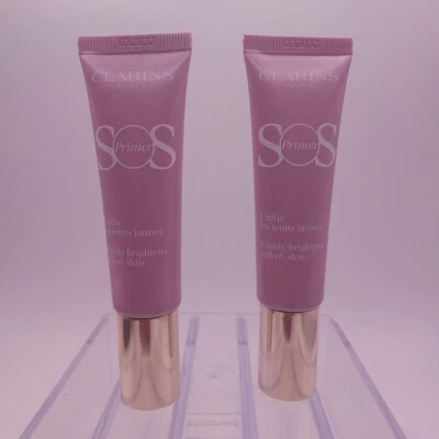 LOT OF 2 Clarins SOS Face Primer LAVENDER Brightens Sallow Skin 1oz ea - Image 1 of 4