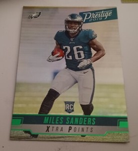2019 MILES SANDERS Panini Prestige XTRA POINTS GREEN NFL ROOKIE Card #258 MINT