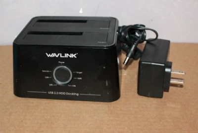 WAVLINK USB 3.0 to 2.5" 3.5'' SATA Hard drive Docking Station Dual Bay HDD/SDD - Image 1 of 2
