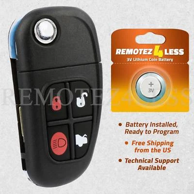 Replacement for Jaguar S-Type X-Type XJ8 Keyless Entry Remote Car Key Fob - Imagem 1 de 4