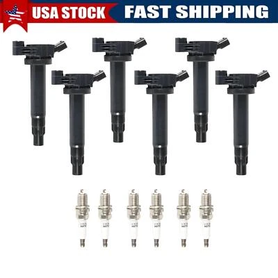 6 peças bobinas de ignição e vela de ignição de irídio para 2005-2006 Toyota Camry UF506+2756 - Imagem 1 de 4