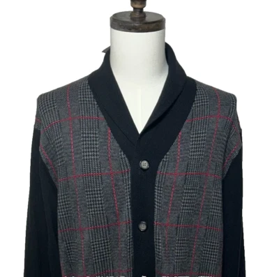 Cremieux Cardigan Mens XXL Black Gray Pima Cotton Cashmere Button Up NWT - Image 1 of 4