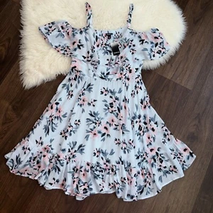 Torrid Neu mit Etikett fließendes Kleid Damen Übergröße 0 schulterfrei Rüsche knielang - Bild 1 von 11