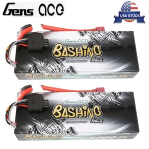 2X Gens Ace G-Tech Bashing 5200mAh 7.4V 35C 2S Lipo Battery Hardcase T plug New - Picture 1 of 5