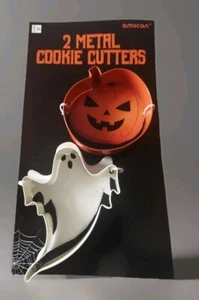 2 Metal Cookie Cutters. Pumpkin. Ghost. M&S. Amscan - Picture 1 of 2