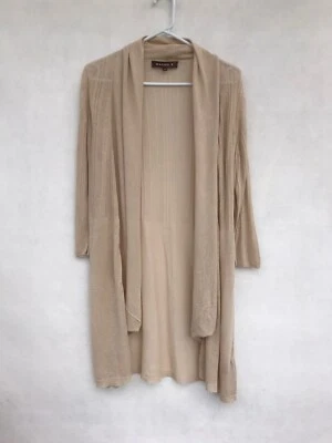 ☘️ Womens Maggie T Linen & Viscose 3/4 Sleeve Knit Open Cardigan Brown Size 0 14 - image 1 of 4