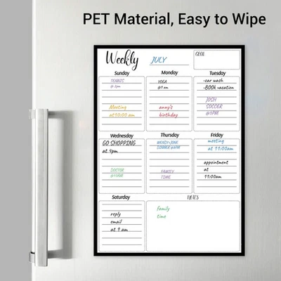 Magnet Weekly Planner Dry Erase Whiteboard Vertical To Do List Sheet - Image 1 of 4