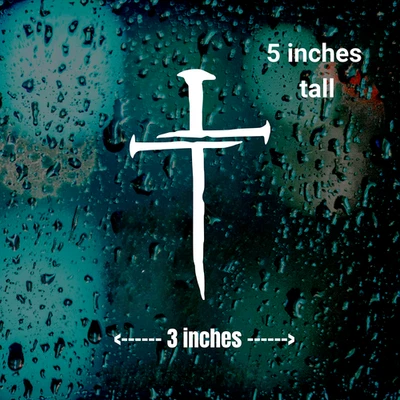 Pegatina calcomanía troquelada de vinilo uñas cruzadas - Jesucristo Dios religioso cristiano Foto 1 de 4