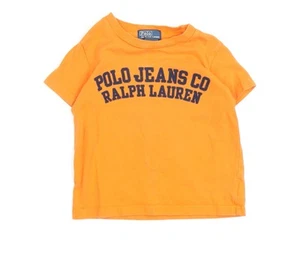 Ralph Lauren Boys Orange T-Shirt 2 Years Short Sleeve Logo - Picture 1 of 12