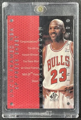 MICHAEL JORDAN 1997-98 SP AUTHENTIC #UD1 AUTHENTICS REDEMPTION CARD BULLS HOF - Image 1 of 2