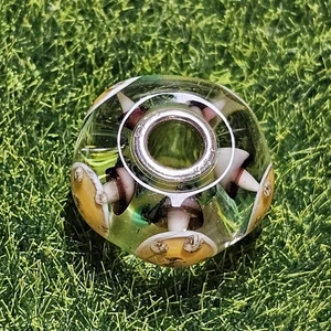 Trollbeads Woodland Yellow Mushroom Unique Glass Bead OOAK - Picture 1 of 6