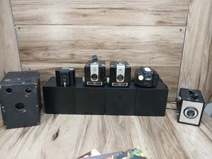 Lote de 6 Cámaras Vintage Kodak Hawkeye Nº 7 Baby Brownie Ansco Panda Shur-Flash - Imagen 1 de 23