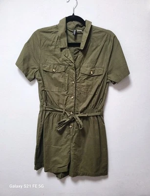 Khaki Jumpsuit von H&M | Gr. 38 | 100 % Baumwolle  - Bild 1 von 4