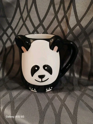 Taza de café 3D Tag blanco y negro Panda Bear animal de zoológico usada en excelente estado pieza súper divertida Foto 1 de 4
