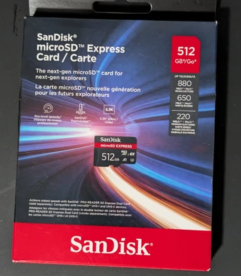 SanDisk MicroSD Express U3, C10, 512 GB Switch 2 Compatible Auténtico/Nuevo Foto 1 de 2