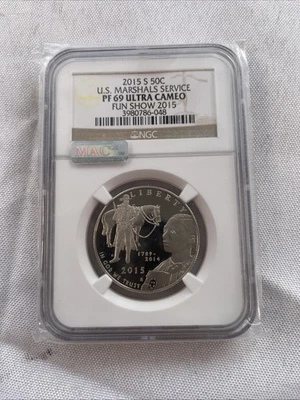 2015 S 50C U.S. Marshals Service Fun Show 2015 Proof 69 Ultra Cameo - Image 1 of 4