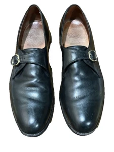 Allen Edmonds Standish Black Plain Toe Monk Strap Dress Shoes Size 14 B US EUC - Picture 1 of 8