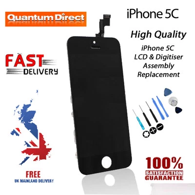 iPhone 5C Retina LCD & Digitiser Touch Screen Replacement Grade AAA - BLACK - Image 1 of 3