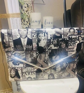 Olivia Miller Glossy Vogue Cosmo Magazine Cover Envelope Frame Clutch Purse - Picture 1 of 3