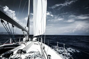 Fototapete - SEGELBOOT (3287J) - VLIES - Tapete - Ozean Megaship Yacht - Bild 1 von 1