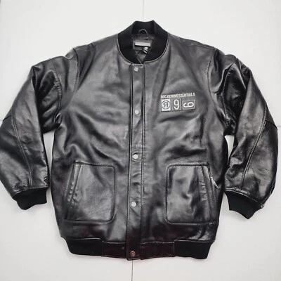 Vintage 90s/Y2K Rocawear 2XL Denim Essentials 69 Leather Bomber Jacket Heavy - Image 1 of 4