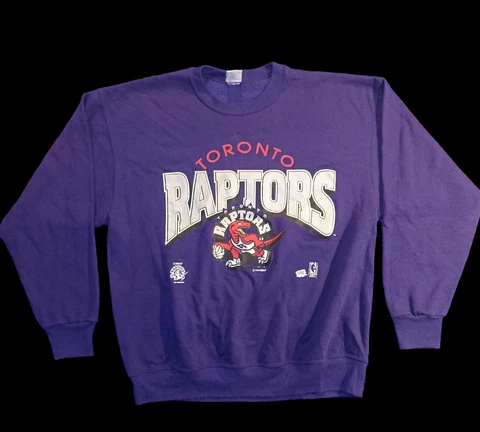 Vintage 1994 Toronto Raptors Sweatshirt  Crewneck Inaugural Season Deadstock XL Cover