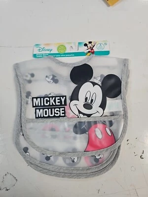 NUEVO Paquete de 3 baberos impermeables Mickey Mouse Disney Junior para niños pequeños Foto 1 de 3