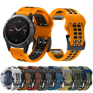 26MM Silicone Strap Quick Release Watch Band For Garmin Fenix 7X/6X Pro/3 HR - Picture 1 of 22