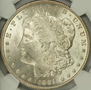 1891-CC Morgan Dollar NGC MS63 - Picture 1 of 3
