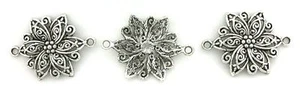 6 PEWTER SILVER PLATED LEAD FREE STAR FILIGREE CONNECTOR PENDANT CF821 - Picture 1 of 1