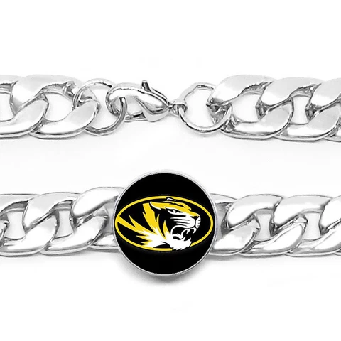 Mizzou University of Missouri Tigers Mens Link Chain Bracelet Jewelry Gift D4 Cover