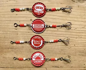 Red bottle cap spinner crankbait lure with luminous beads + weedless treble hook - Picture 1 of 4