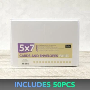 Tarjetas y sobres de creaciones de alta costura - blancos 5x7" - paquete de 50 puntaje a granel - Imagen 1 de 1