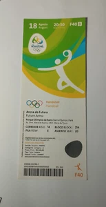 Rio 2016 Olympic Games 1X Handball TICKETS F40 B - Picture 1 of 1