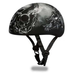 Totalmente Nuevo Cascos Daytona Gorra Calavera - Con PISTOLAS Vespa DOT Casco de Motocicleta - Imagen 1 de 6